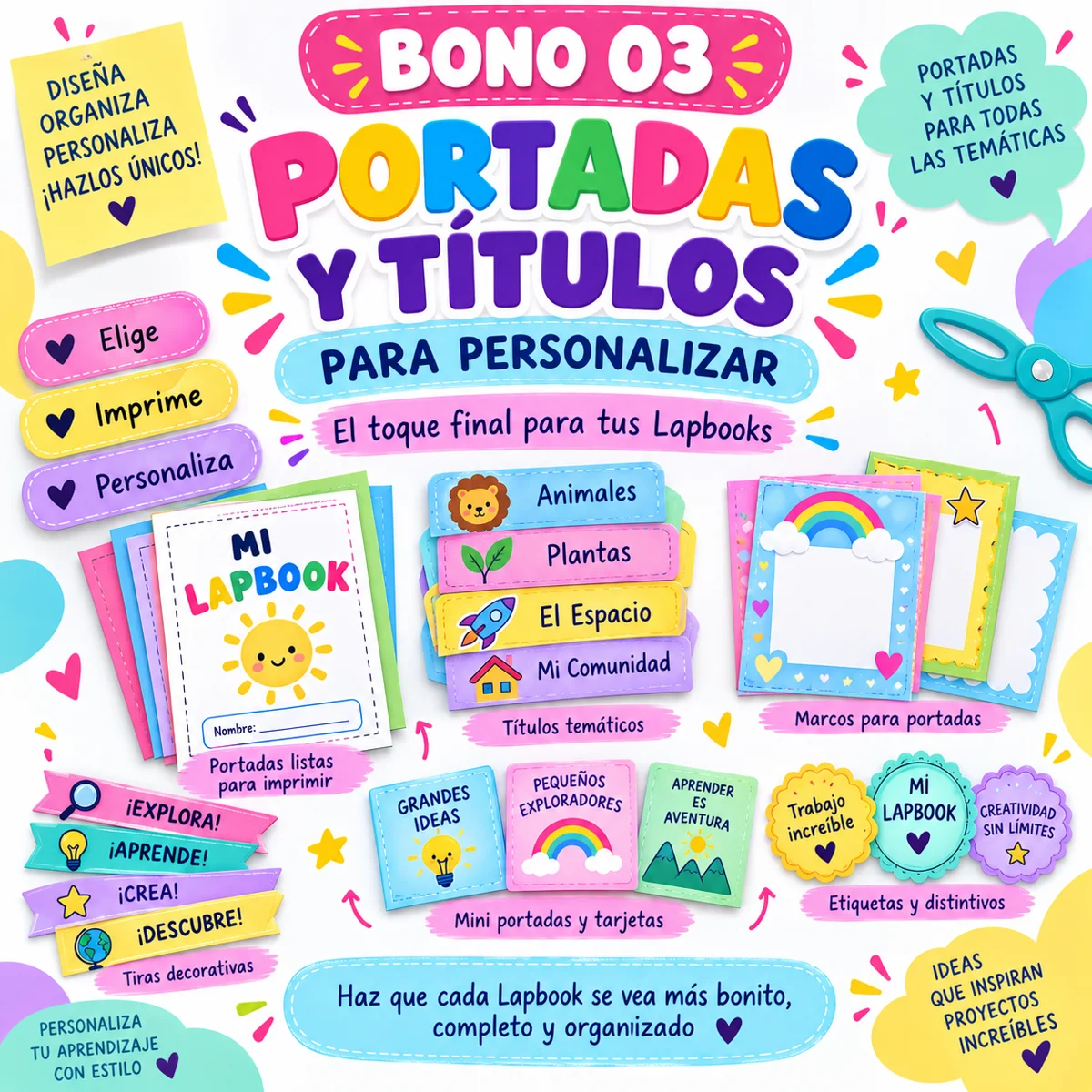 PORTADAS Y TÍTULOS PARA PERSONALIZAR